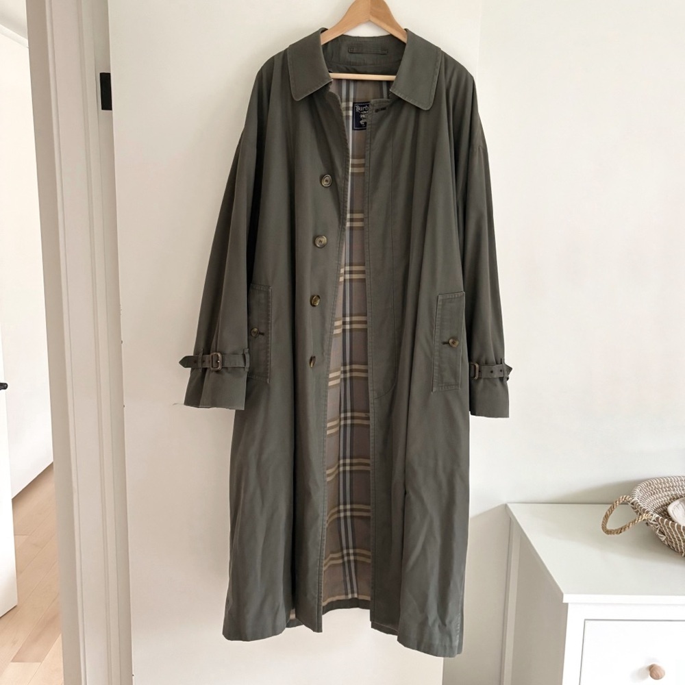 Burberry Olive Green Long Trench Coat - Picture 5 of 15